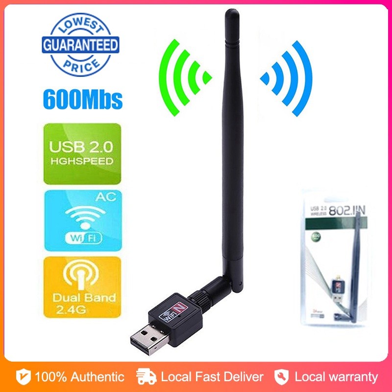Wireless 600Mbps USB WiFi Router Adapter PC Network LAN Card Dongle ...