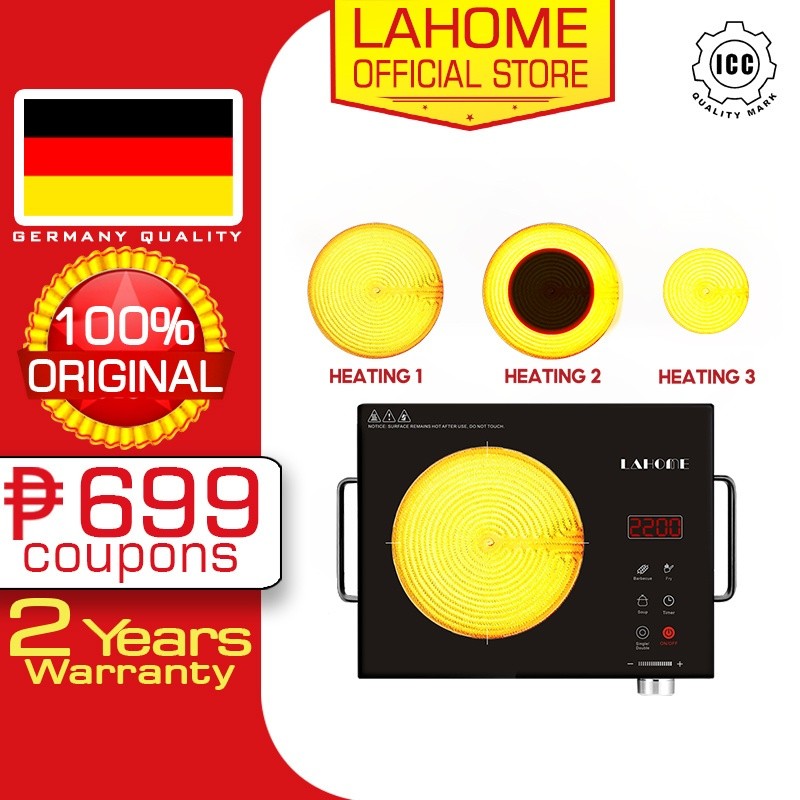 Lahome D480 Electric Ceramic Infrared Stove Timer Fast Heater Induction ...