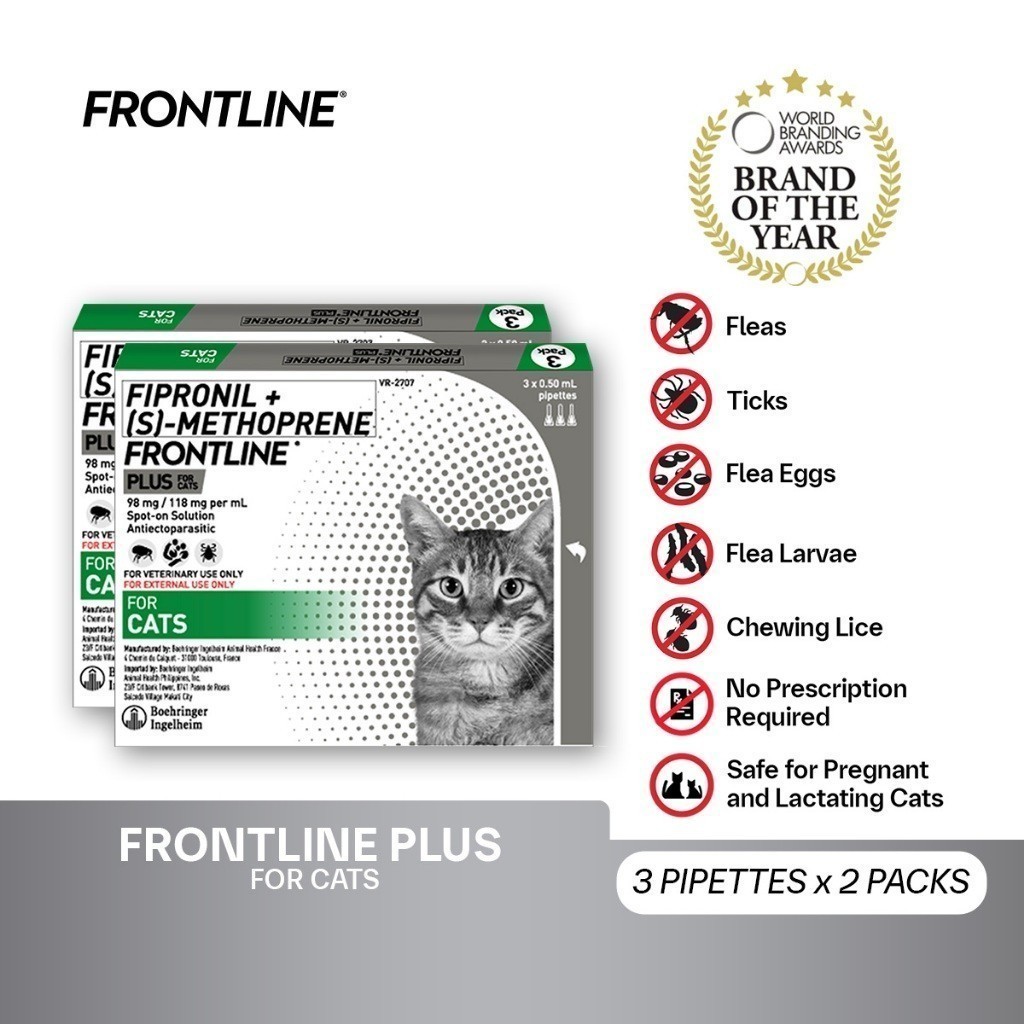 Frontline Plus For Cats Anti Tick And Flea Spot-On Anti Itch Pulgas ...