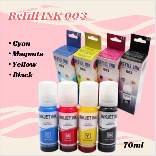 Refill Ink 003 For L3110 L3210 L1110 L1210 L1250 L3116 L3216 L3150 ...