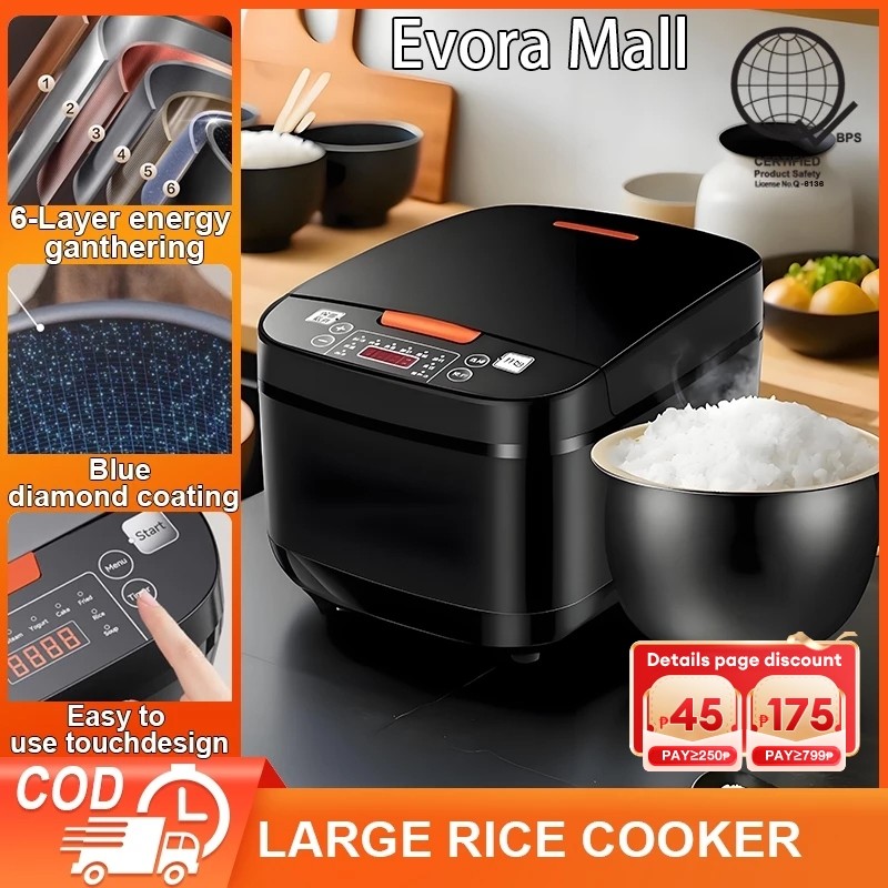 Evora 1.5L/4L/6L Rice Cooker Standard Large Capacity Non Sticky Pot ...