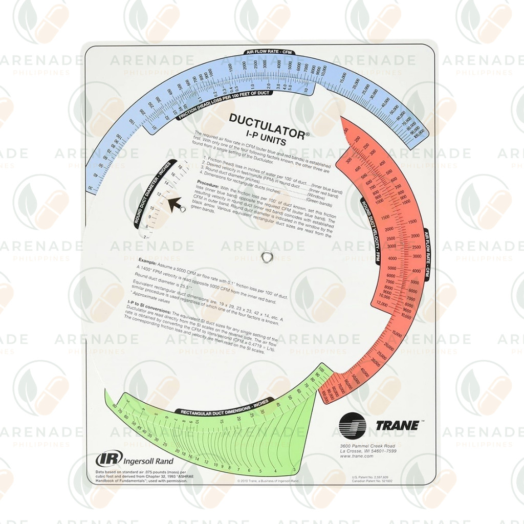 Trane TD1 Ductulator: Duct Sizing Calculator. | Shopee Philippines