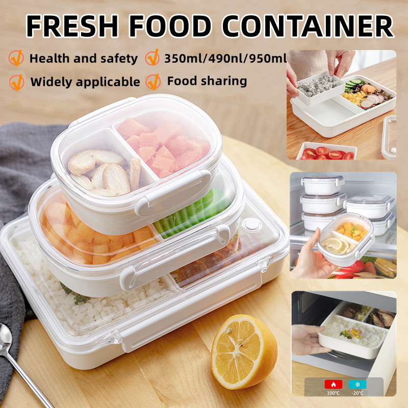 2/3@r_Divided$o-Bento Lunch Box Box With Lid Detachable Compartment ...