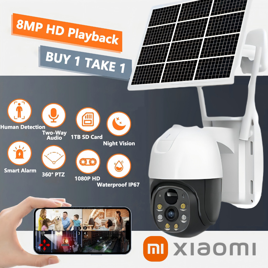 XIAOMI_kM#V380*XEPro Solar CCTV Camera No Wifi Needed 16MP HD Outdoor`r