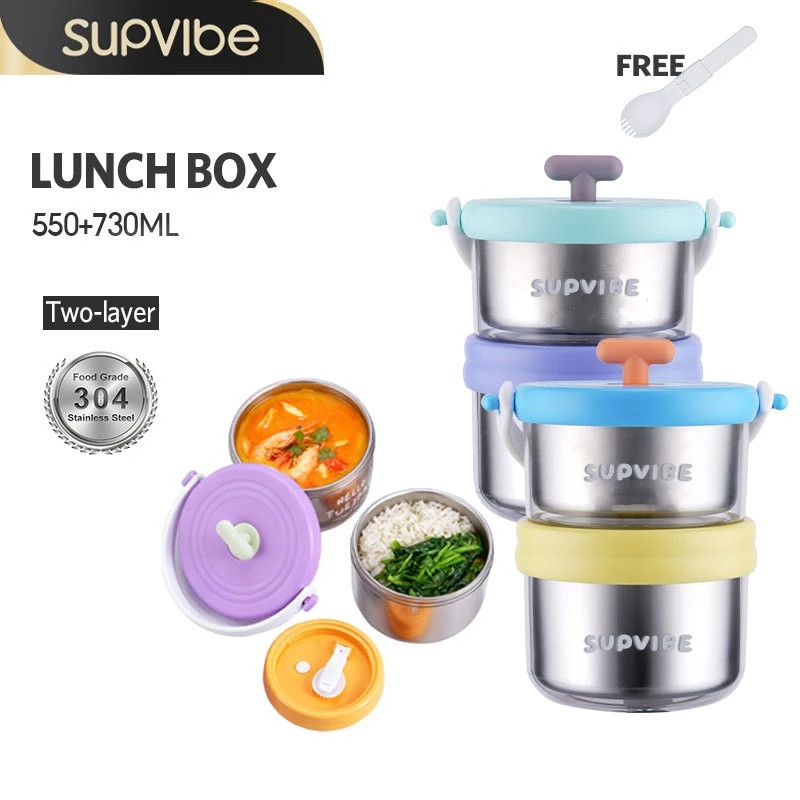 SUPVIBE&gG`304|p!Stainless Steel Lunch Box Multi Layer Detachable ...