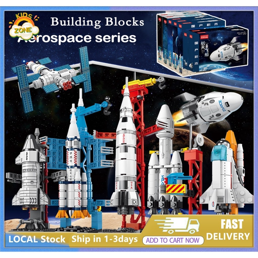KIDS,x~ZONE`F*Building Blocks Space Shuttle Rocket Model Mini Toys ...