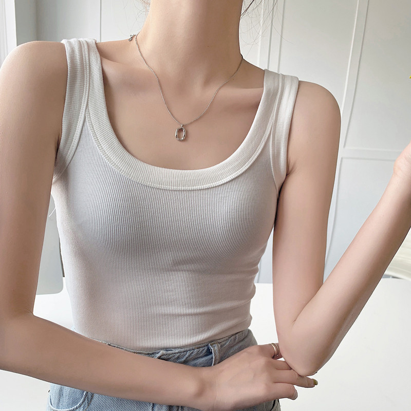 Ins Hot Girl Sling Inner Tight Inner Yoga Sports Top Modal Threaded ...