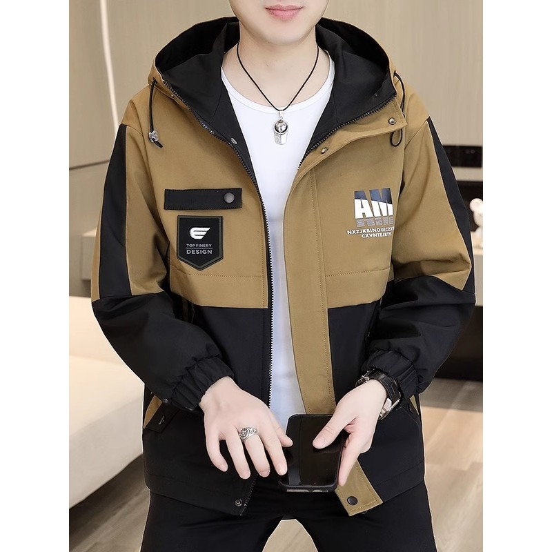Men Jacket Spring Autumn Trendy Korean Version Overalls Jacket Men Thin ...