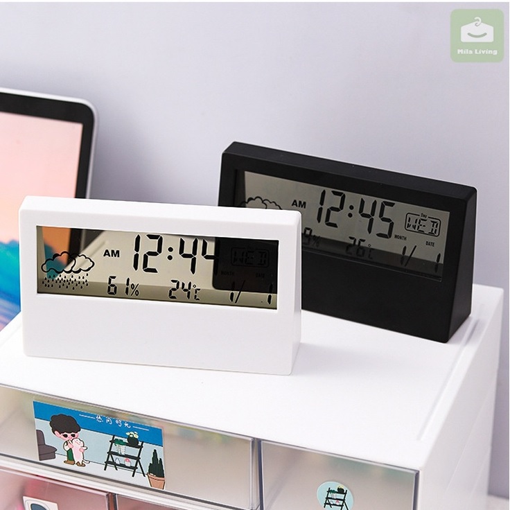Alarm Clock Transparent Weather Digital Electronic Clock ...