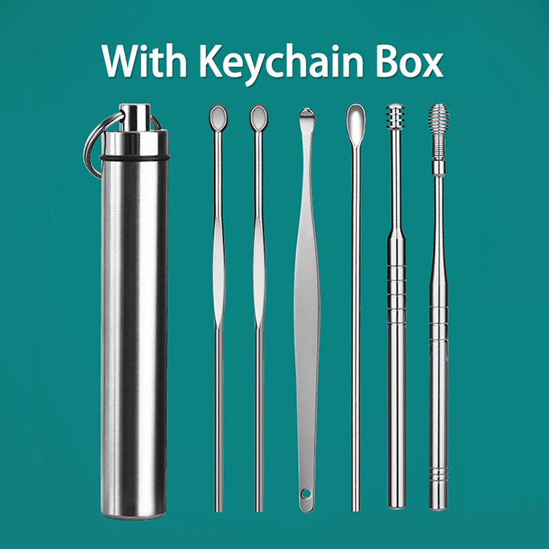 Stainless Steel Earwax Removal Tool Set, Ear Cleaner Kit with Spiral ...
