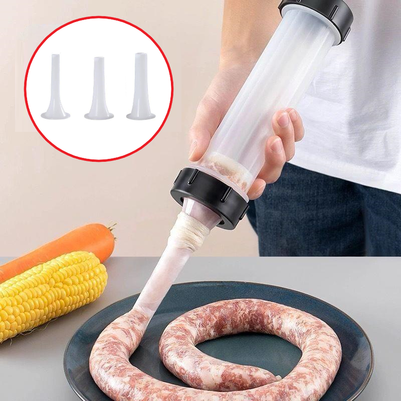 Bagging Machine for Filling Sausages, Salami, Kofte, with 3 Funnels for ...