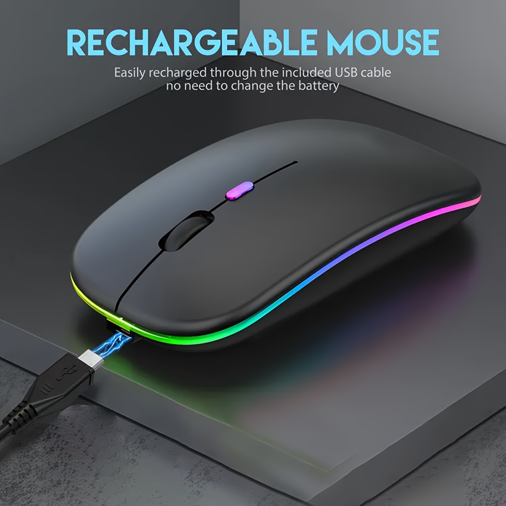 Rechargeable Wireless Mouse 2.4G Bluetooth Dual Mode Rechargeable for ...