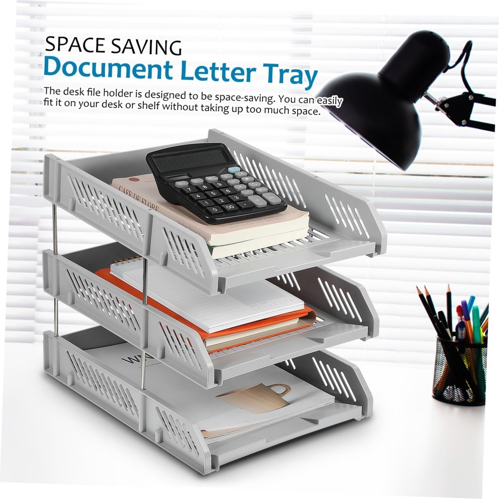 A4 File Organizer Box with 3-Tier Plastic File Rack | Shopee Philippines