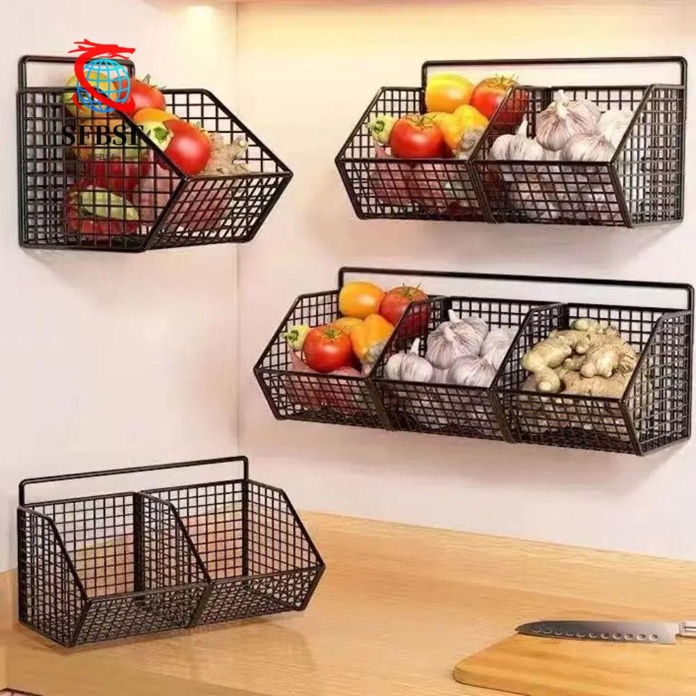 SFBSF Storage Rack, Wall Mounted Onion Ginger Garlic Kitchen Shelf
