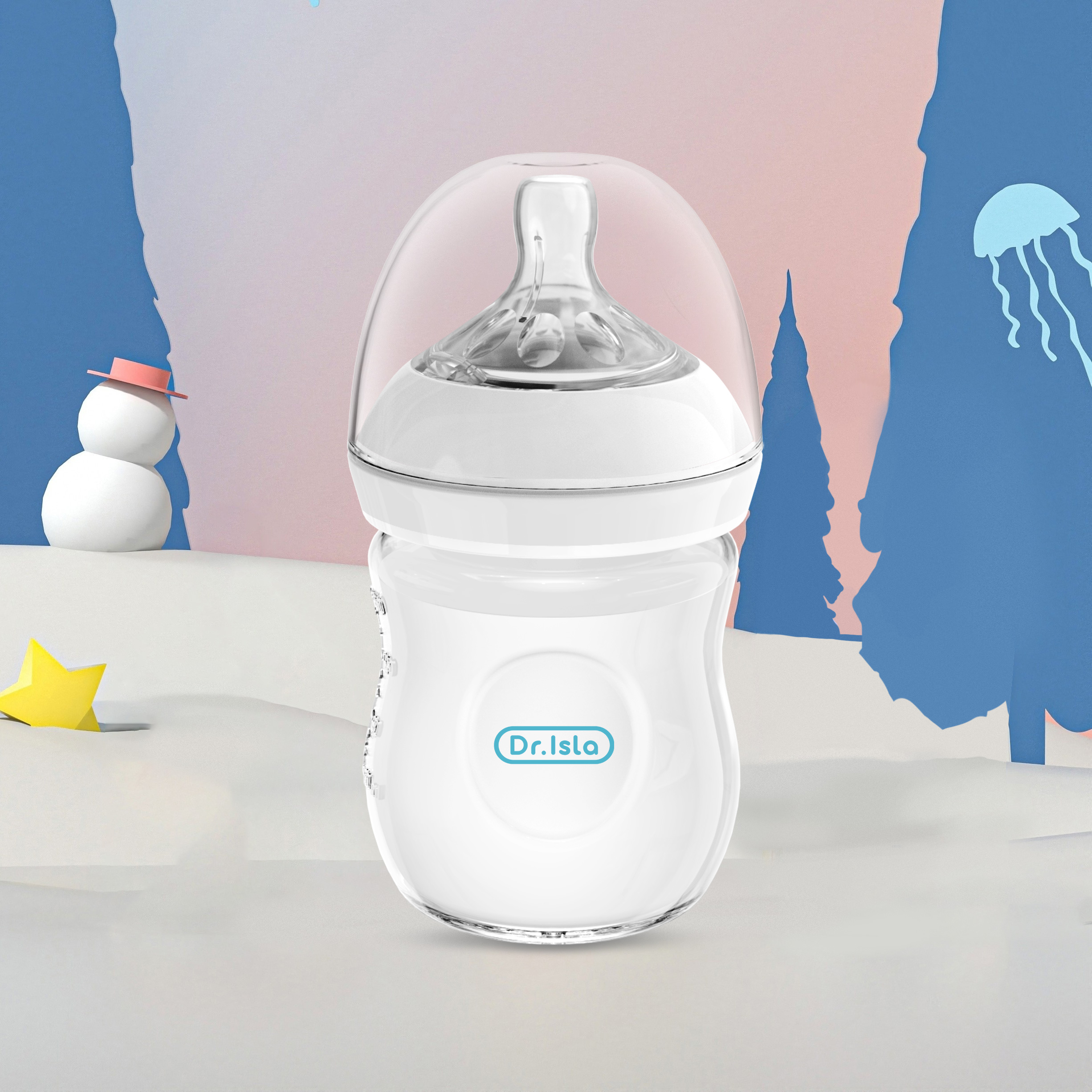 Neonatal plastic bottle anti bloating bottle PP material does not