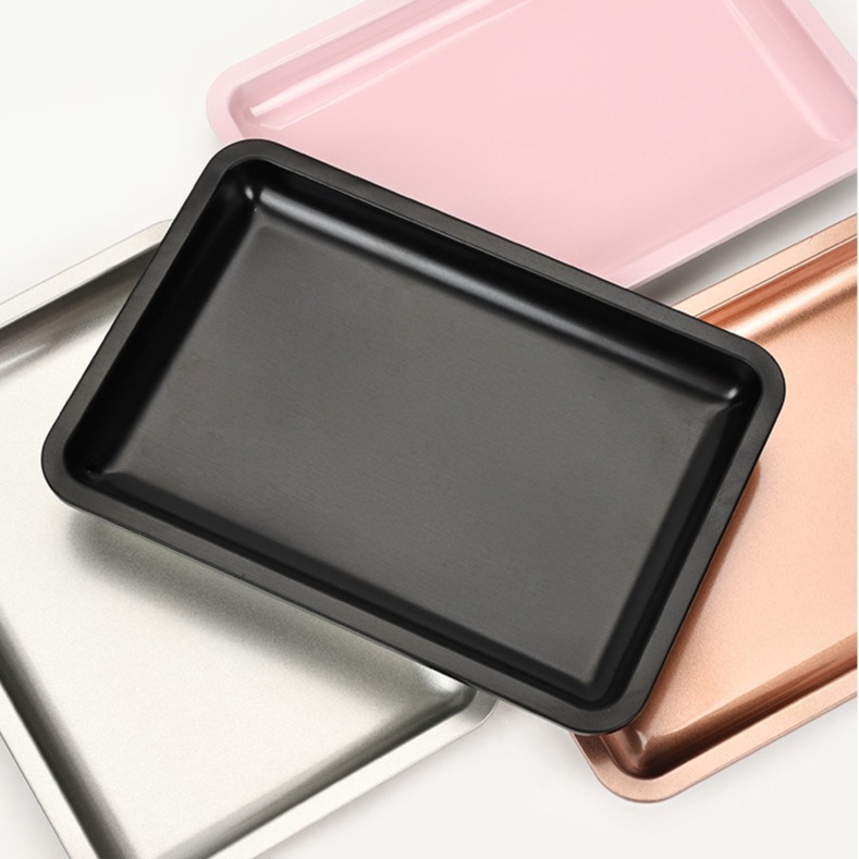 Square Stainless Steel Cosmetics Manicure Tool Storage Tray Tray ...