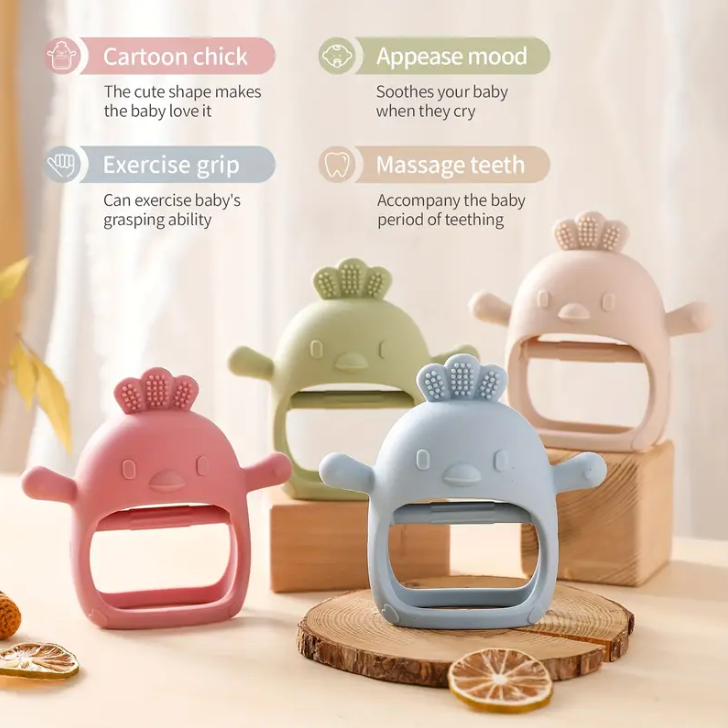 Teething silicone toys for babies over 3 months fall proof wrist ...