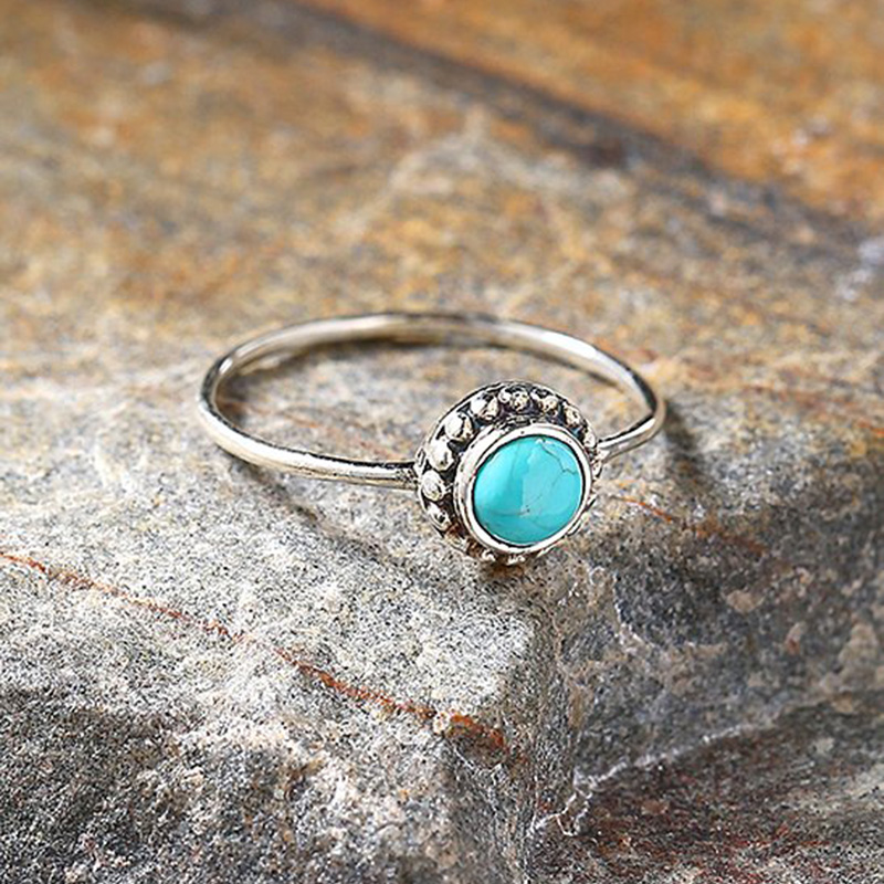 A high-quality classic women's turquoise ring | Shopee Philippines