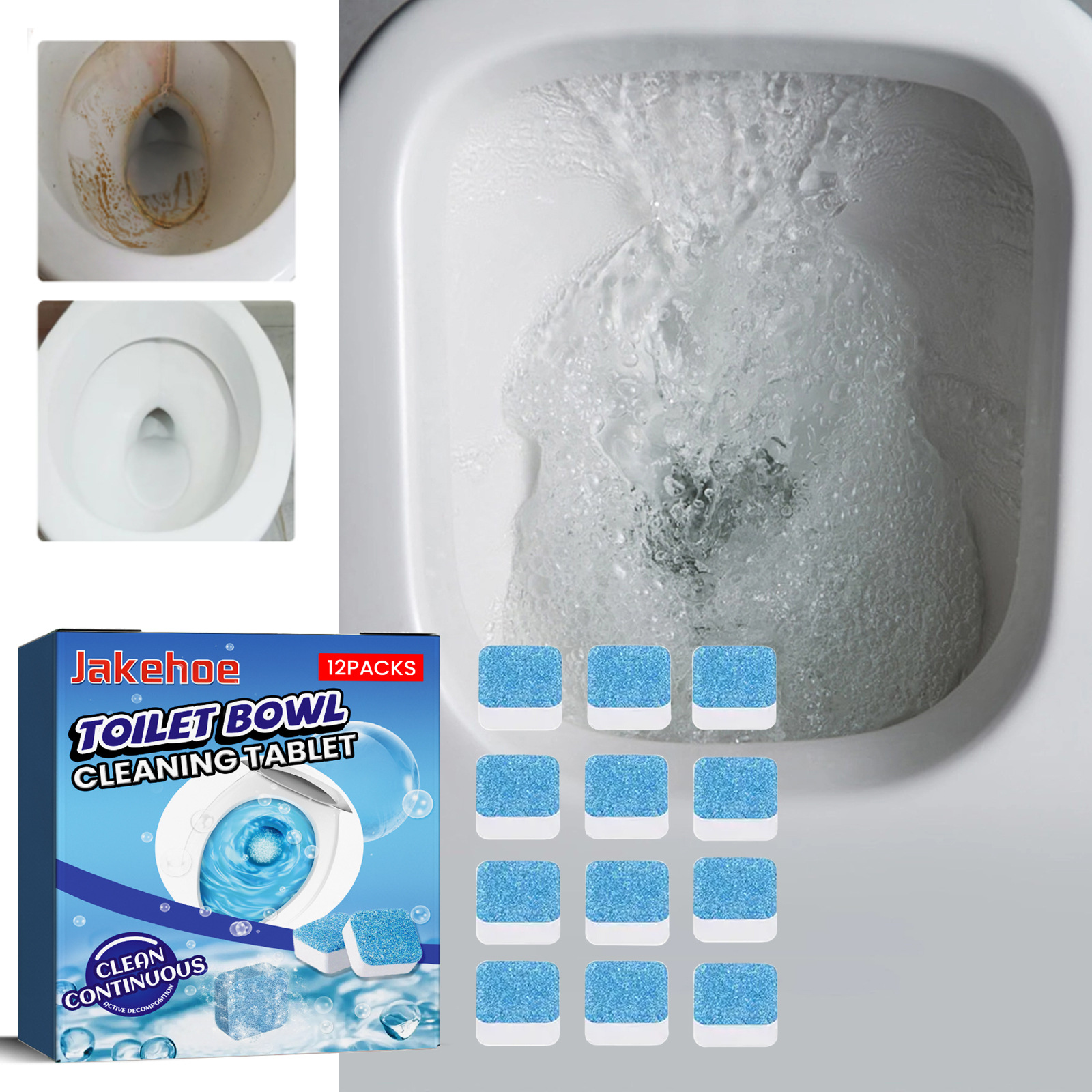 Jakehoe Toilet Cleaning Sheet Toilet Toilet Decontamination Descaling ...