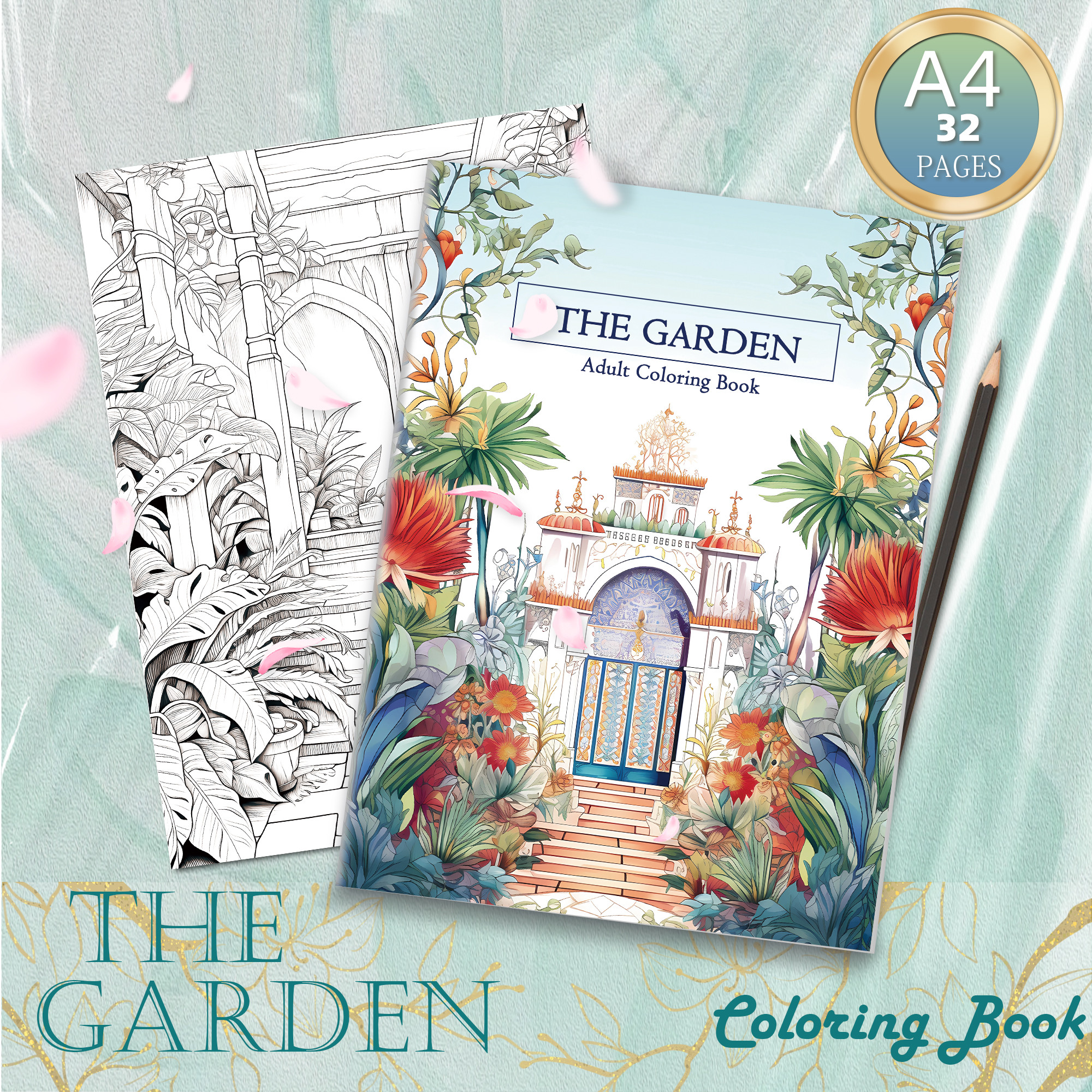 A Book A4 Thick Version With Beautiful Garden Theme Coloring Book 32 ...