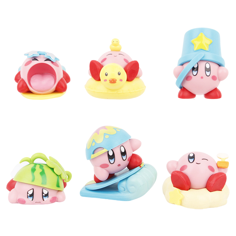 6pcs Kirby Generation 4 Game Figures Kirby Dolls Cake Car-mounted ...