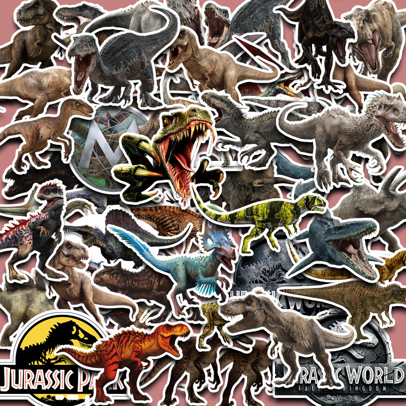50pcs Jurassic Park Dinosaurs Stickers Diy Computer Laptop Washi ...