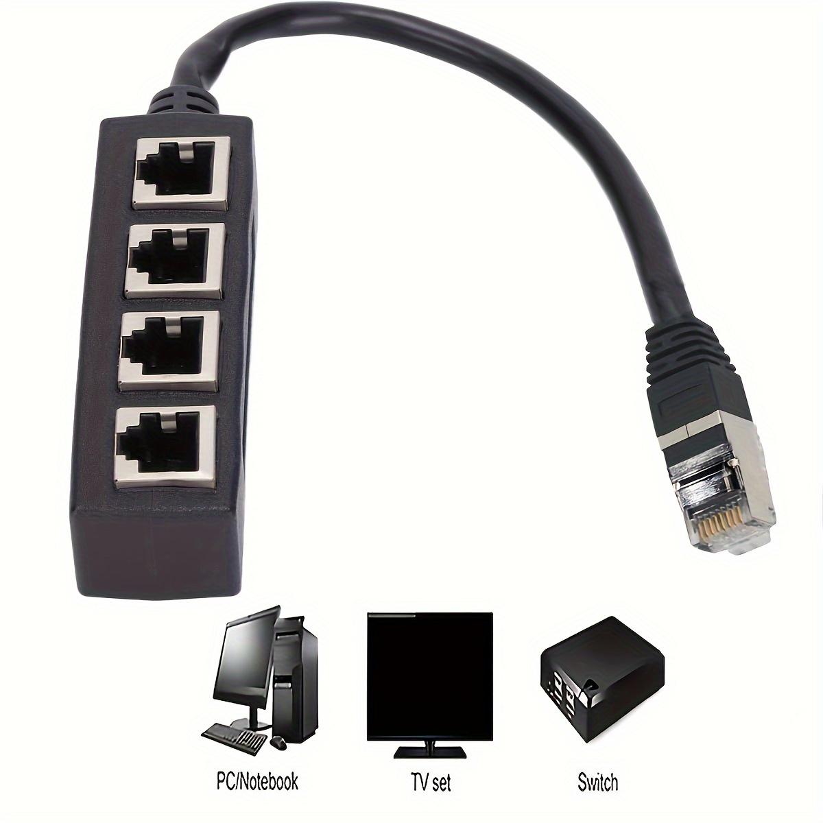 Splitter RJ45 Coupleur Ethernet 1 Femelle Vers 2 Femelles - Compatible Cat5/6/7, Plug And Play, Lot De 2