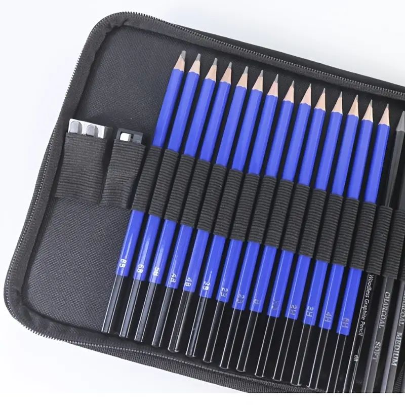 35-Piece Professional Drawing Kit with Sketching Pencils, Charcoal ...