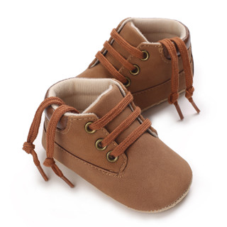 Baby Fashion Leather High Top Walking Shoes Soft Sole Walking Shoes ...