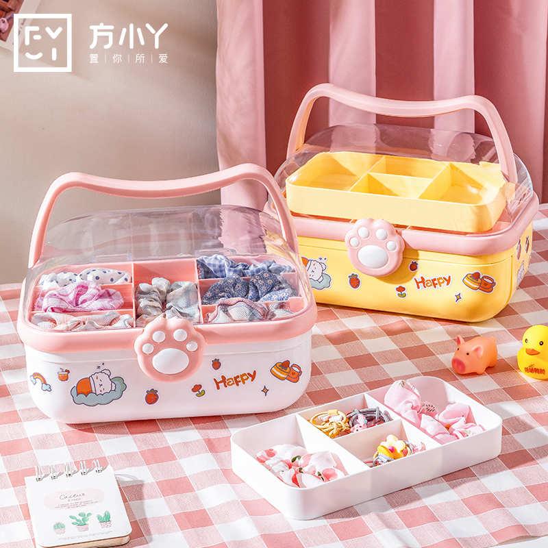 Hair accessory storage box, cute girl storage box, desktop storage box ...