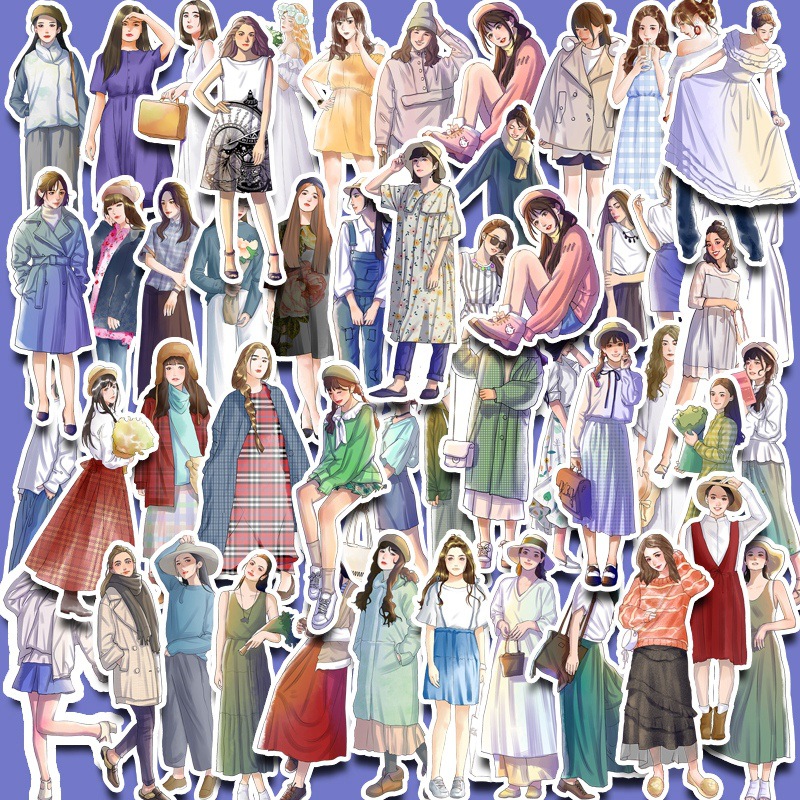 50pcs Retro Style Stickers Stickers for Water Bottle Washi Scrapbooking ...