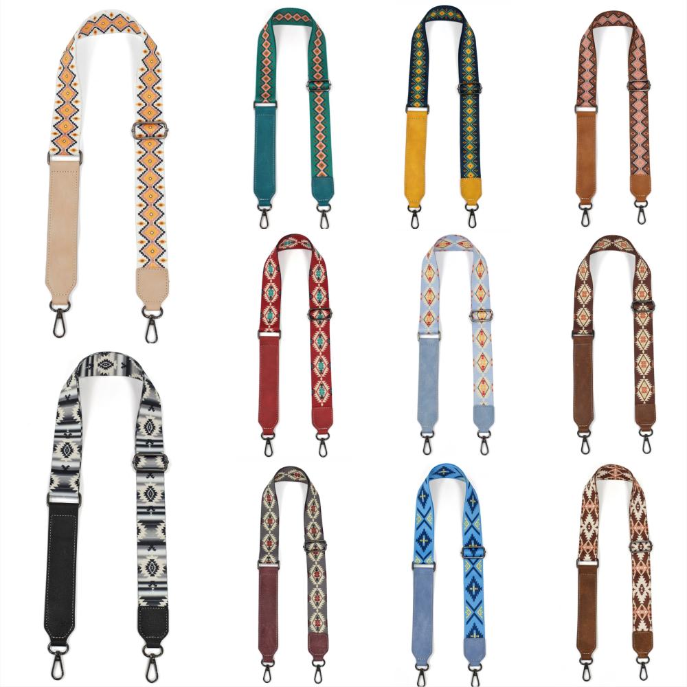 Western Purse Shoulder Straps Replacement, Crossbody Handbag Adjustable Aztec Wide Guitar Strap
