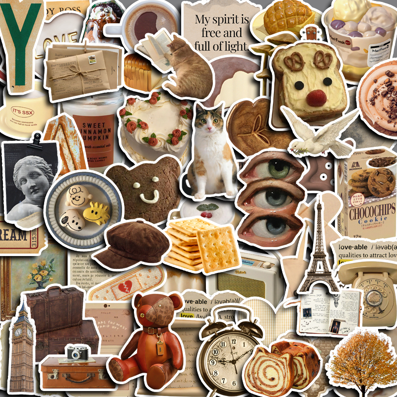 60pcs Butter Toast Stickers Diy Computer Laptop Washi Scrapbooking ...