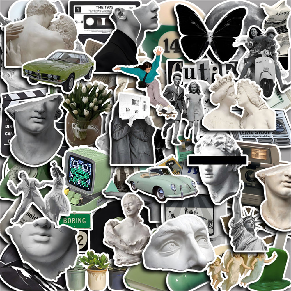 50pcs Ins Green Series Stickers Diy Computer Laptop Washi Scrapbooking ...