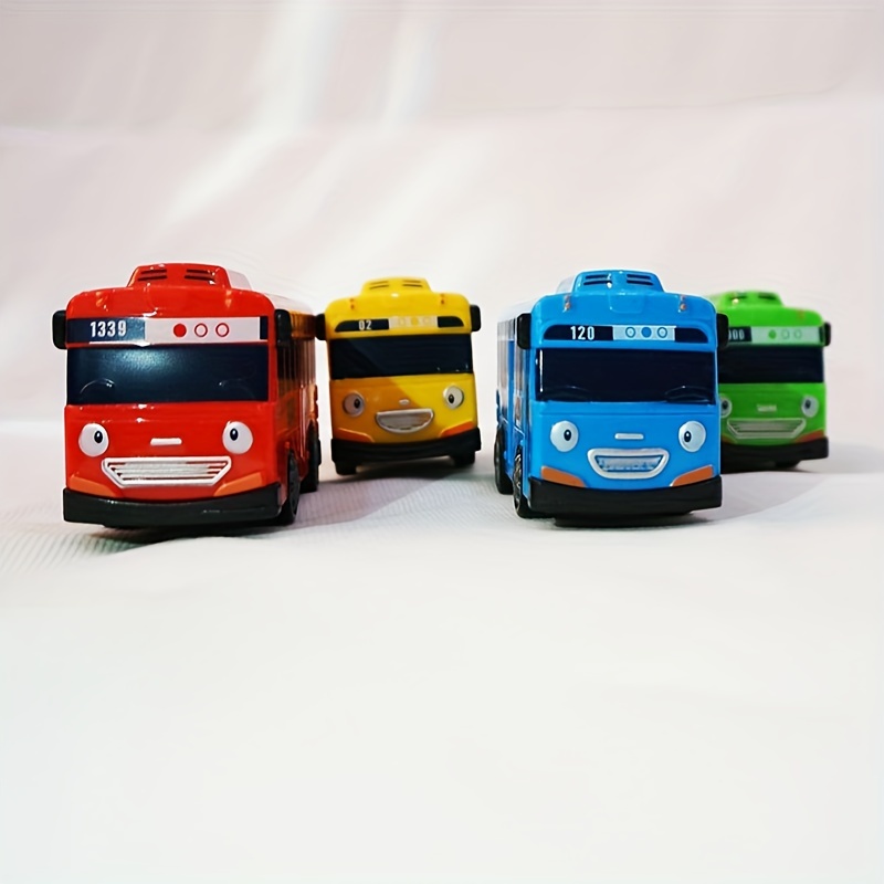 4pcs/set Min Tayo Small Bus Plastic Rally Car Blue Tayo Red Gani Lani ...