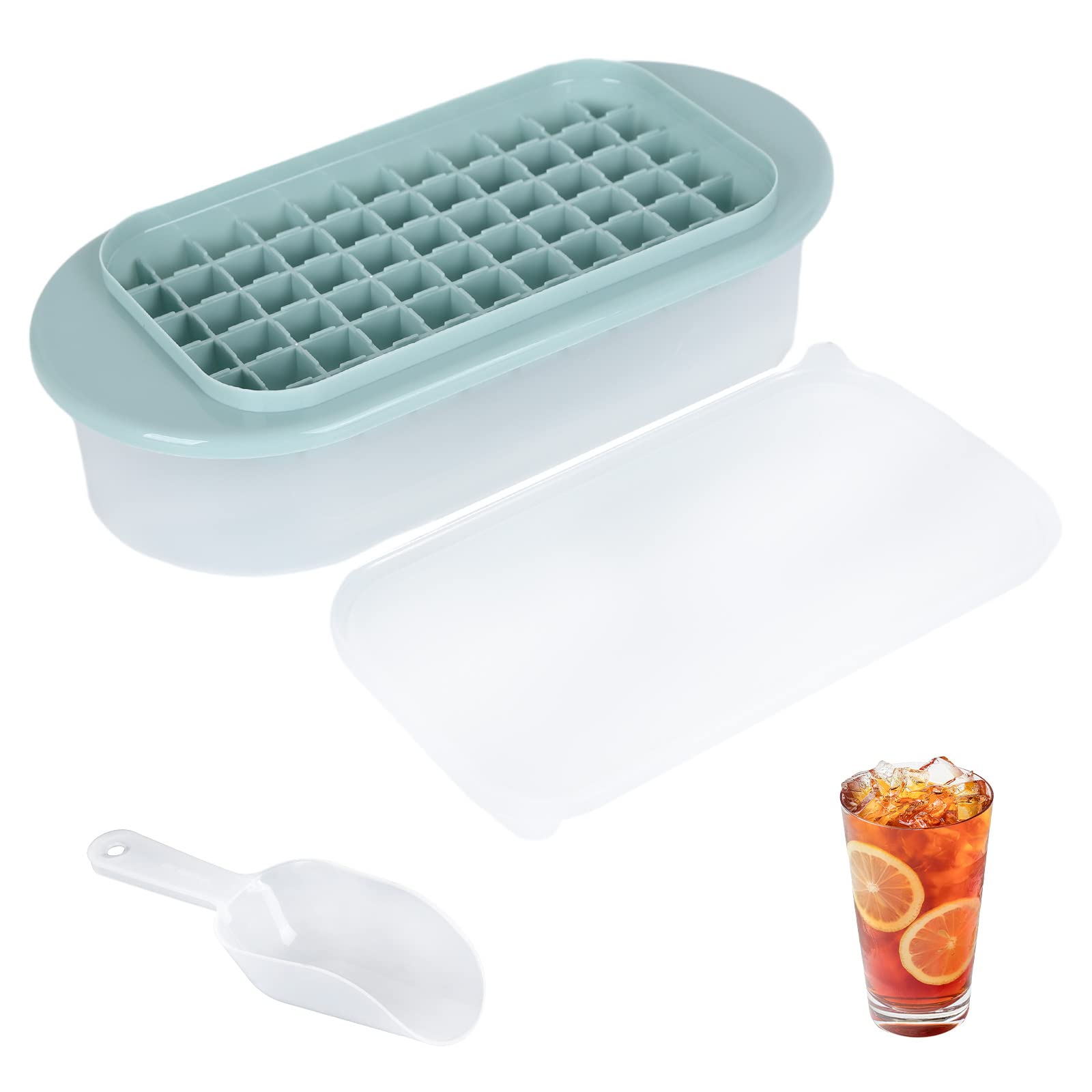 66 Nugget Ice Cube Tray, Ice Cube Moulds with Lid and Storage Bin Easy