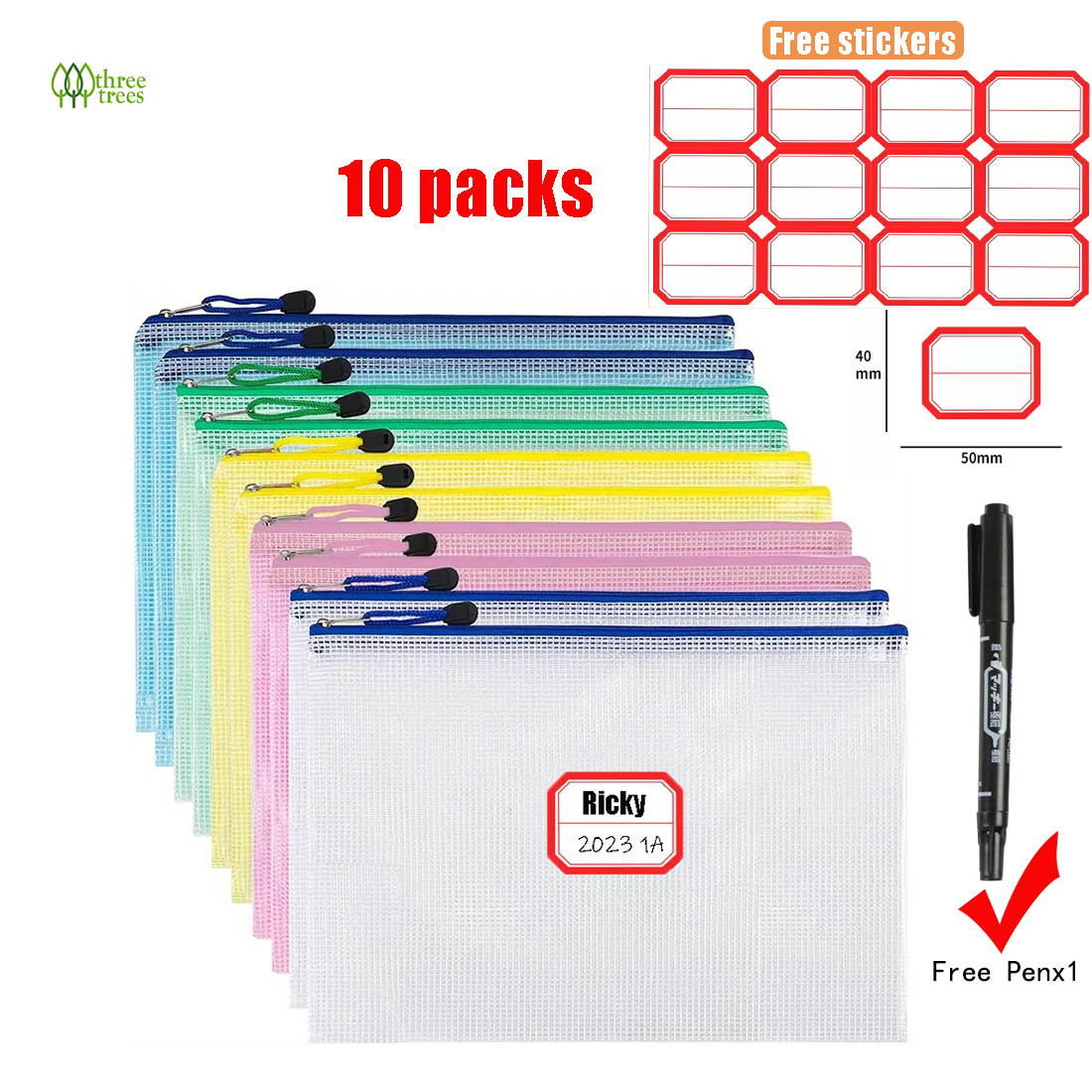 A4 Document Bag Stationery Double Layer With Handl... - Grandado