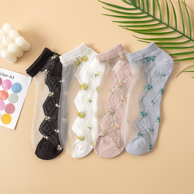 PULLIMORE 30 Pairs Women Ankle Silk Socks Ultra Thin Summer Short Ankle Sheer Stockings Nylon Sock Skin