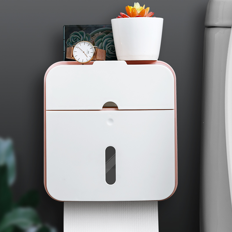 Double waterproof tissue box wall mounted waterproof paper holder