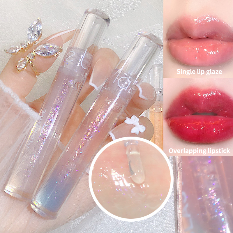 Transparent Gloss Lip Gloss Jelly Lip Glaze Water Bright Lasting Liquid ...