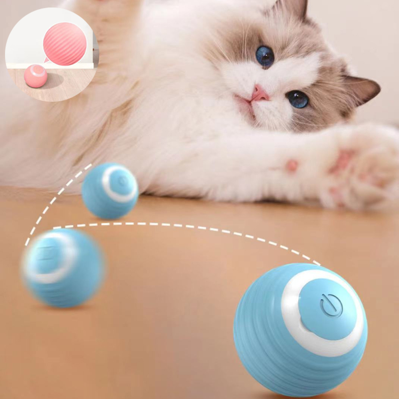 Palla Elettrica Per Gatti - 3 Pezzi, Giocattolo Interattivo Auto-Rotolante Con Ricarica - Foto 4