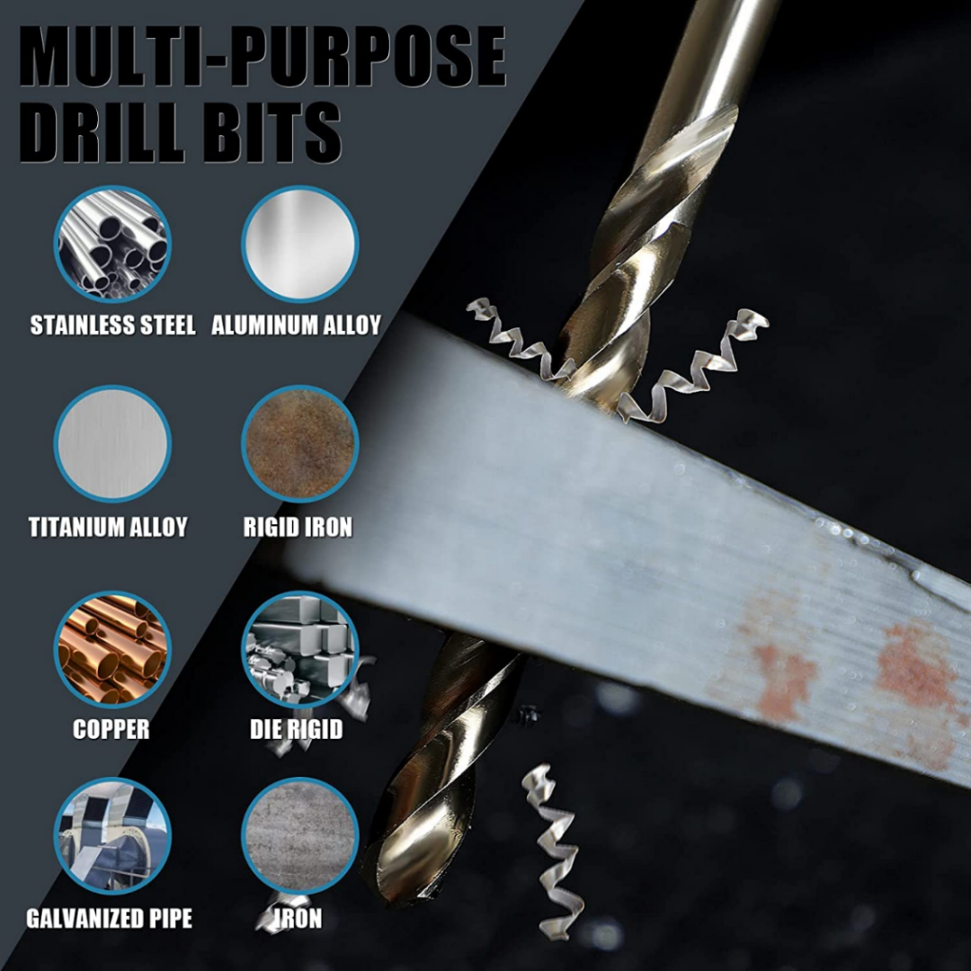 M35 Cobalt Metric Drill Bit Set - 13 Pcs HSS Twist Bits (1.5mm-6.5mm ...
