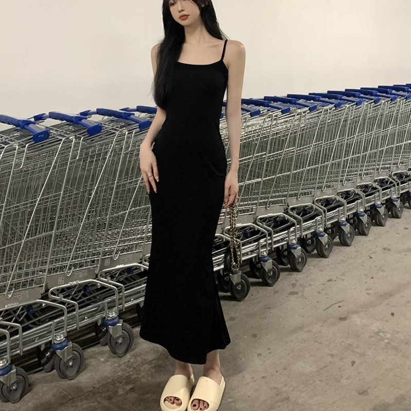 Women's Sleeveless Waist Sexy Tight Slimming Suspender Dress Covering ...