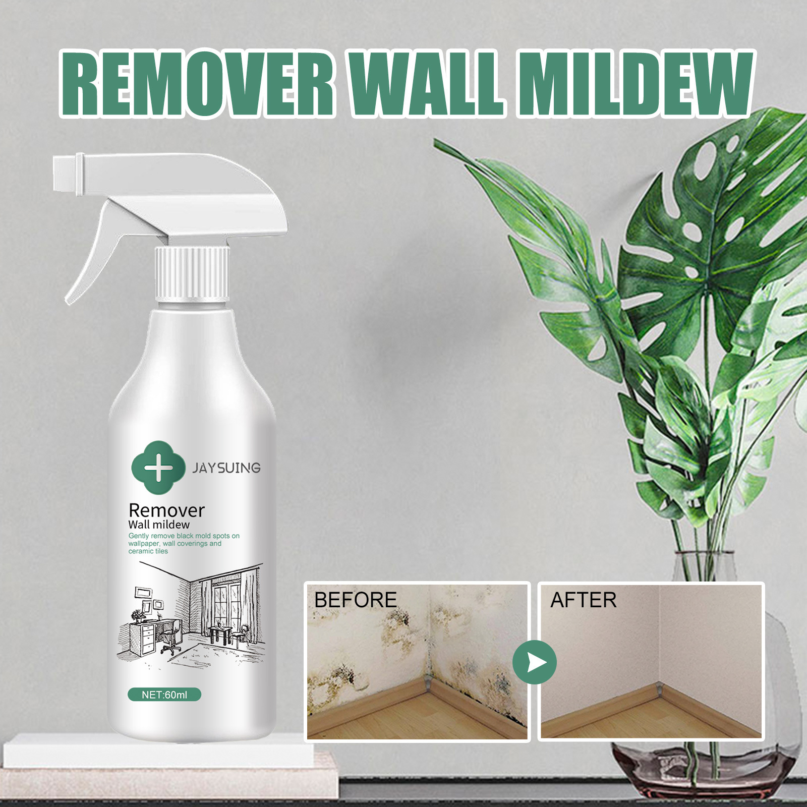 Jaysuing Wall Mold Remover Furniture Ceramic Tile Floor Mold Removal
