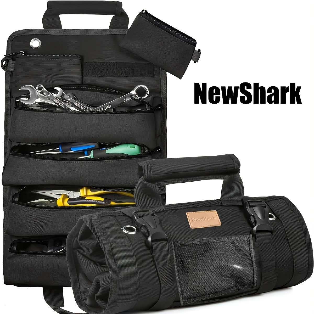 Tool Bag Organizers Small Tool Bag With Detachable Pouches Heavy Duty Roll Up Tool Bag