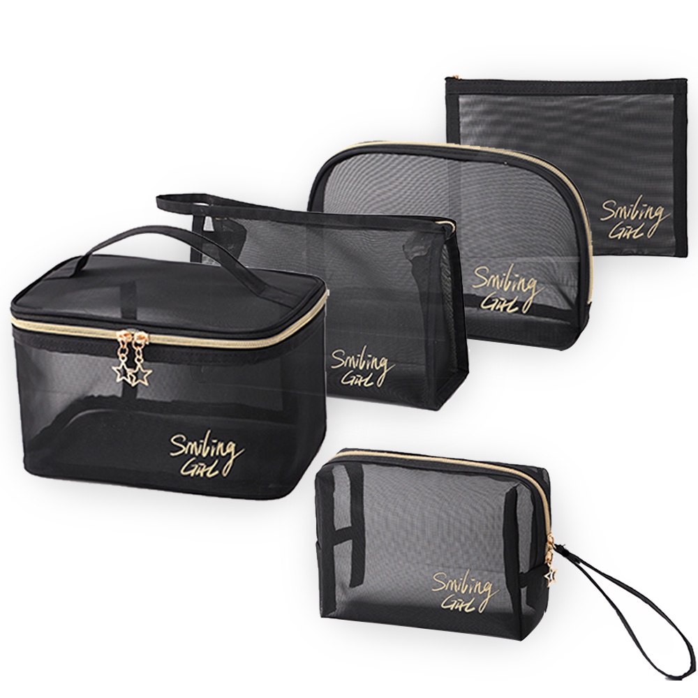 Nylon Mesh Cosmetic Bag Cosmetic Storage Bag Large Capacity Portable Transparent Travel Mesh