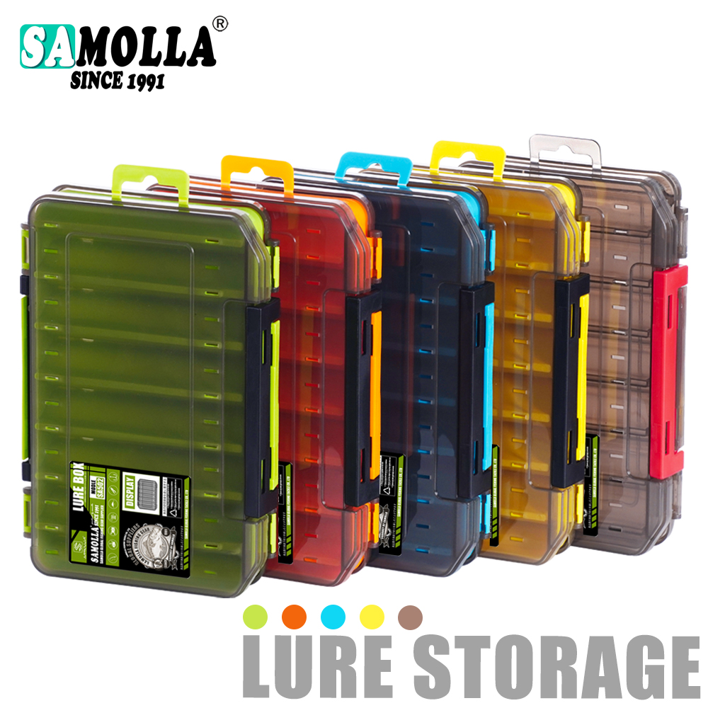 Squid Fishing Tackle 10 Compartments Double Sided Fishing Tackle Box - Hard  Case For Lures, Squid Baits, Hooks Fish Bait Containers
