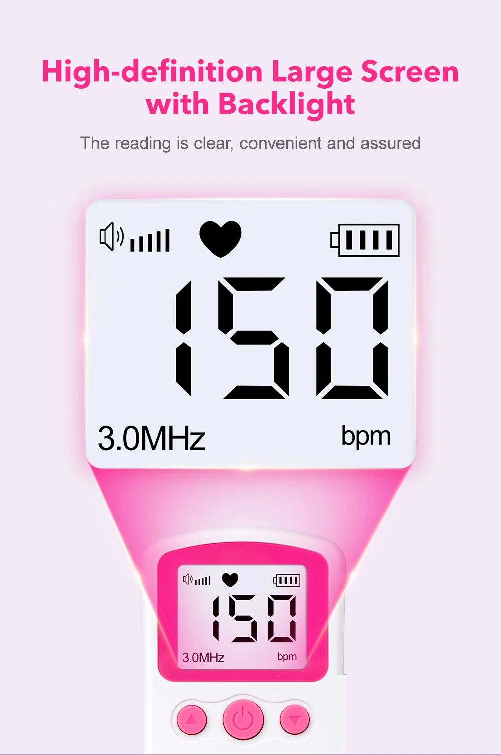 2.5MHz Ultrasound Doppler Fetal Portable Baby Monitor Pregnancy Women ...