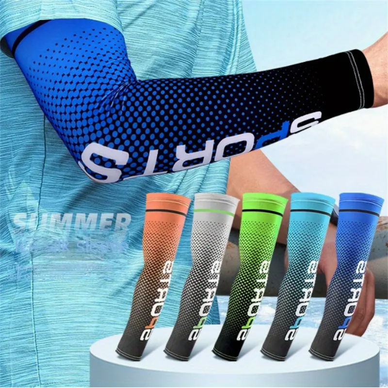 HOPESHINE UPF 50+ Arm Cooling Sleeves, 5-Pair Pack For UV Protection - Black, White, Grey, Dark Grey, Blue - XXL To XXXXL