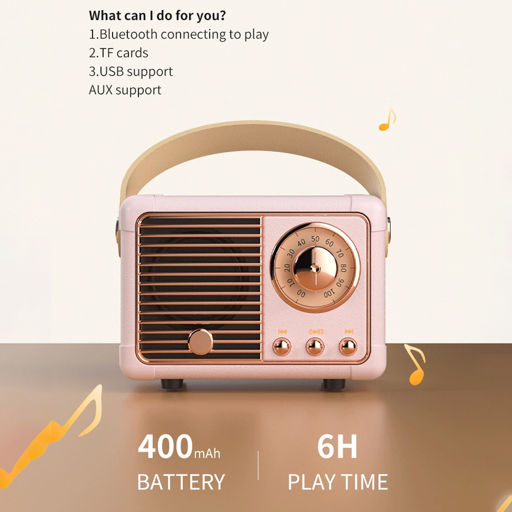 HM11 Retro Bluetooth Speaker Wireless Mini Bass Portable Creative Small ...